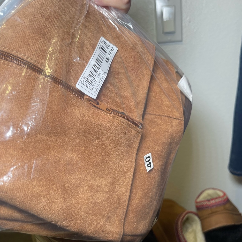 SHEIN Plus Size Suede Brown Knee-High Boots With Side Zipper And Chunky Heel - Picture 10 of 11